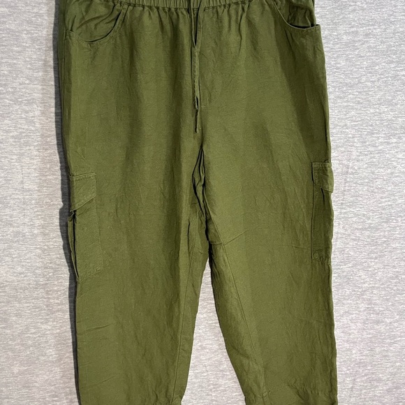 Madewell Green Cargo capri with Elastic Waistband cotton-viscose - Picture 1 of 9